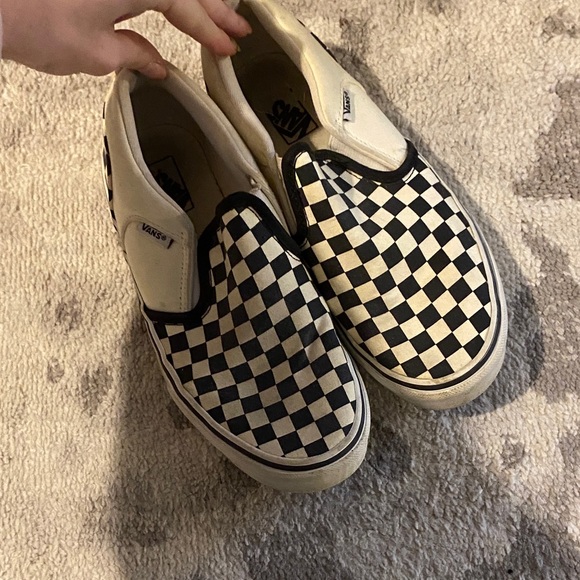 Vans Shoes - Vans Black and White Checkerboard Slip-Ons